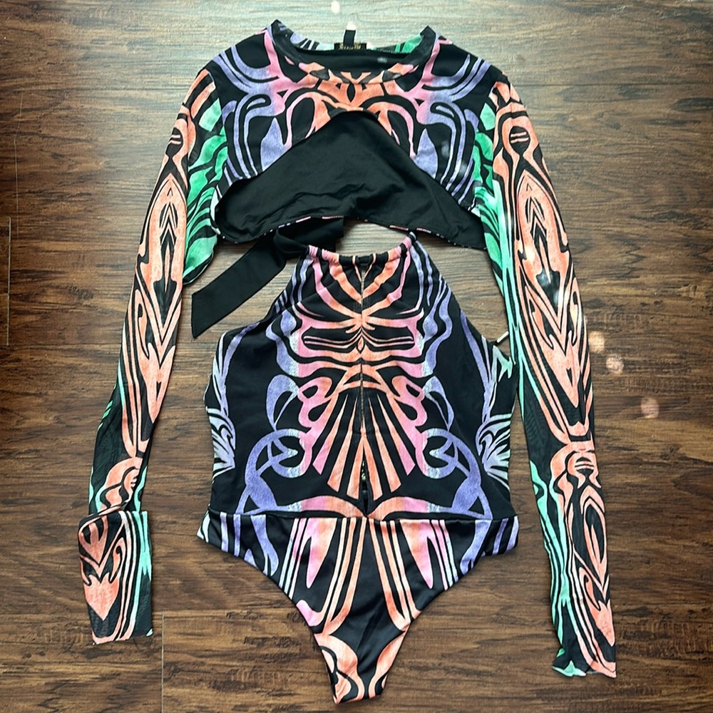 AFRM bodysuit and shrug